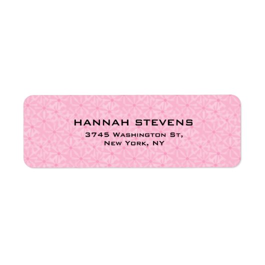 Eenvoudig effen roze elegant modern vrouwelijk etiket (Voorkant)