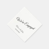 Eenvoudig Effen Script Verloving Feest Papier Cust Servet (Hoek)