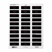 Eenvoudig effen zwart rood Elegant Modern Label (Full Sheet)