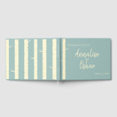 Eenvoudig Eggshell Blue Birch Wedding Guestbook Gastenboek (Volledig)
