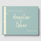 Eenvoudig Eggshell Blue Birch Wedding Guestbook Gastenboek (Voorkant)