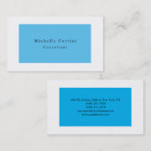 Eenvoudig eglegant minimalistisch modern blauw wit visitekaartje (Voorkant / Achterkant)