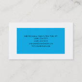 Eenvoudig eglegant minimalistisch modern blauw wit visitekaartje (Achterkant)