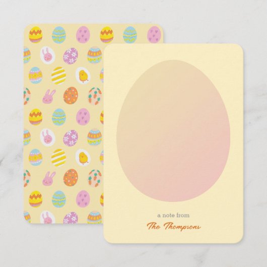 Eenvoudig Ei & Pasen Geschilderde Eieren Patroon G Bedankkaart (Voorkant / Achterkant)