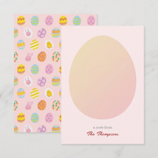 Eenvoudig Ei & Pasen Geschilderde Eieren Patroon Z Bedankkaart (Voorkant / Achterkant)