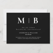Eenvoudig eigentijdelijk zwart Monogram Save The Date (Voorkant)