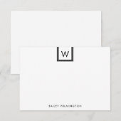 Eenvoudig eigentijds beginletter in doos briefpapi notitiekaartje (Voorkant / Achterkant)