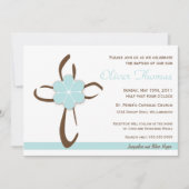 Eenvoudig eigentijds kruis met blauwe ventilator kaart (Voorkant)