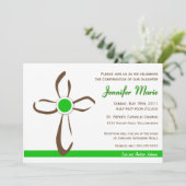 Eenvoudig eigentijds kruis met groen kaart (Staand voorkant)