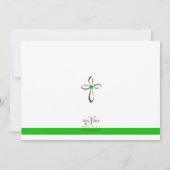 Eenvoudig eigentijds kruis met groen kaart (Achterkant)
