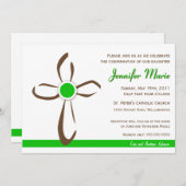 Eenvoudig eigentijds kruis met groen kaart (Voorkant / Achterkant)