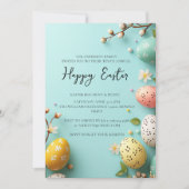 Eenvoudig einde Elegante bloemen en eieren Happy E Kaart (Voorkant)