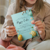 Eenvoudig einde Elegante bloemen en eieren Happy E Kaart