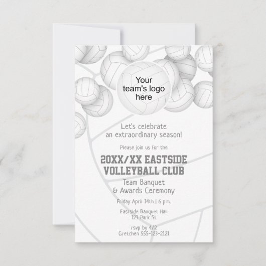 Eenvoudig einde van het seizoen volleybal Awards b Kaart (Voorkant)