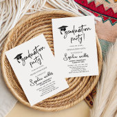 Eenvoudig eindexamenfeest met zwarte muts kaart