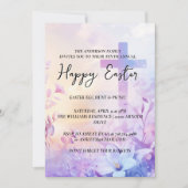 Eenvoudig eindkruis op achtergrond Happy Easter Kaart (Voorkant)