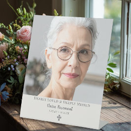 Eenvoudig Elegaant Foto-Funerair Voetstuk Bord Reclamebord Met Voetstuk