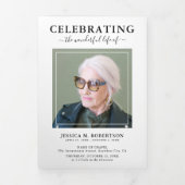 Eenvoudig Elegaant Funeralie Herdenkingsprogramma Drieluik Uitnodiging (Cover)