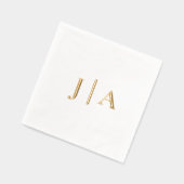 Eenvoudig Elegaant Trouwmonogram Folie Servetten (Links)