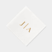 Eenvoudig Elegaant Trouwmonogram Folie Servetten (Rechts)