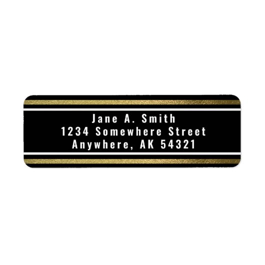 Eenvoudig Elegance Black en Gold Foil label (Voorkant)