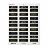 Eenvoudig Elegance Black en Gold Foil label (Full Sheet)