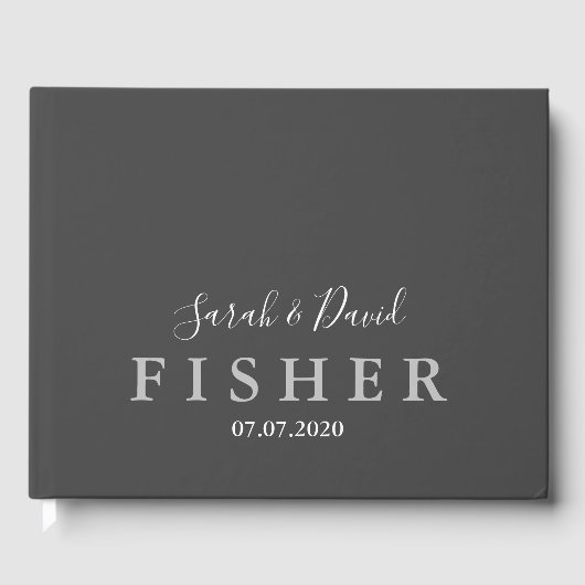 Eenvoudig Elegance Bruiloft Gastenboek (Voorkant)