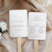 Eenvoudig Elegance Romantisch Script Trouwprogramm Handwaaier