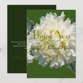 Eenvoudig Elegance White Bloom Chrysanthemum Wedde Bedankkaart (Voorkant / Achterkant)