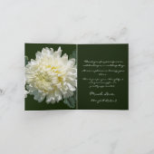 Eenvoudig Elegance White Bloom Chrysanthemum Wedde Bedankkaart (Binnen)