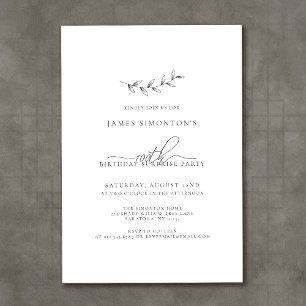 Eenvoudig Elegant 100ste Verjaardag Surprise Party Kaart