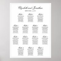 Eenvoudig elegant 14-tabel weddenschapenkaart