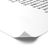 Eenvoudig elegant 14-tabel weddenschapenkaart poster (Hoek)