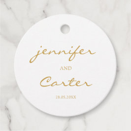 Eenvoudig, elegant. 1 foto bruiloft bedankjes labels