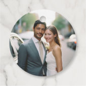 Eenvoudig, elegant. 1 foto bruiloft bedankjes labels (Achterkant)