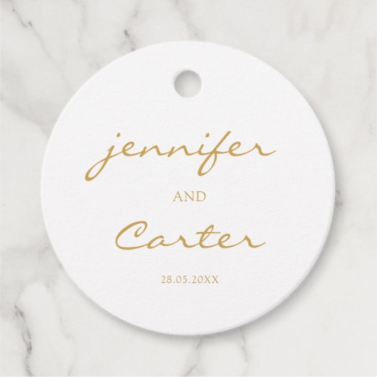 Eenvoudig, elegant. 1 foto bruiloft bedankjes labels (Voorkant)