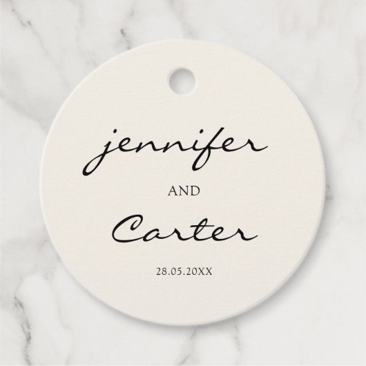 Eenvoudig, elegant, 1 foto bruiloft bedankjes labels (Voorkant)