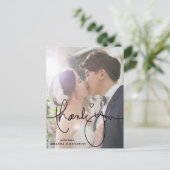 Eenvoudig elegant 1 Foto bruiloft Hartelijk dank Briefkaart (Staand voorkant)
