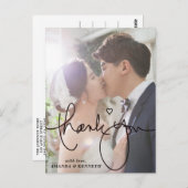 Eenvoudig elegant 1 Foto bruiloft Hartelijk dank Briefkaart (Voorkant / Achterkant)