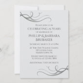 Eenvoudig Elegant 25e bruiloft Jubileum Party Kaart (Voorkant)