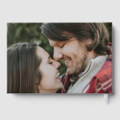 Eenvoudig Elegant 2 Foto-overlay Script Bruiloft Gastenboek (Achterkant)