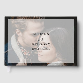 Eenvoudig Elegant 2 Foto-overlay Script Bruiloft Gastenboek