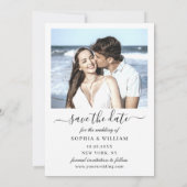 Eenvoudig Elegant 2 Foto Wedding Save the Date (Achterkant)