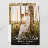 Eenvoudig Elegant 2 Photo Wedding Save The Date (Voorkant / Achterkant)