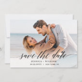 Eenvoudig Elegant 2 Photo Wedding Save The Date (Voorkant)
