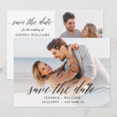 Eenvoudig Elegant 2 Photo Wedding Save The Date (Voorkant / Achterkant)