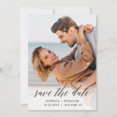 Eenvoudig Elegant 2 Photo Wedding Save The Date (Voorkant)