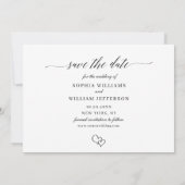 Eenvoudig Elegant 3 foto bruiloft Modern Eenvoudig Save The Date (Achterkant)