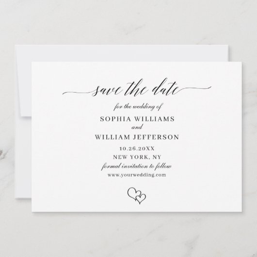 Eenvoudig Elegant 3 foto bruiloft Modern Eenvoudig Save The Date (Achterkant)