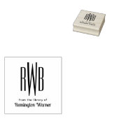 Eenvoudig Elegant 3 Initiaal #8D2 Bibliotheek Boek Rubberstempel (Gestempeld)
